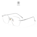  Gọng khoan không viền 99216 dáng đa giác titanium cao cấp 