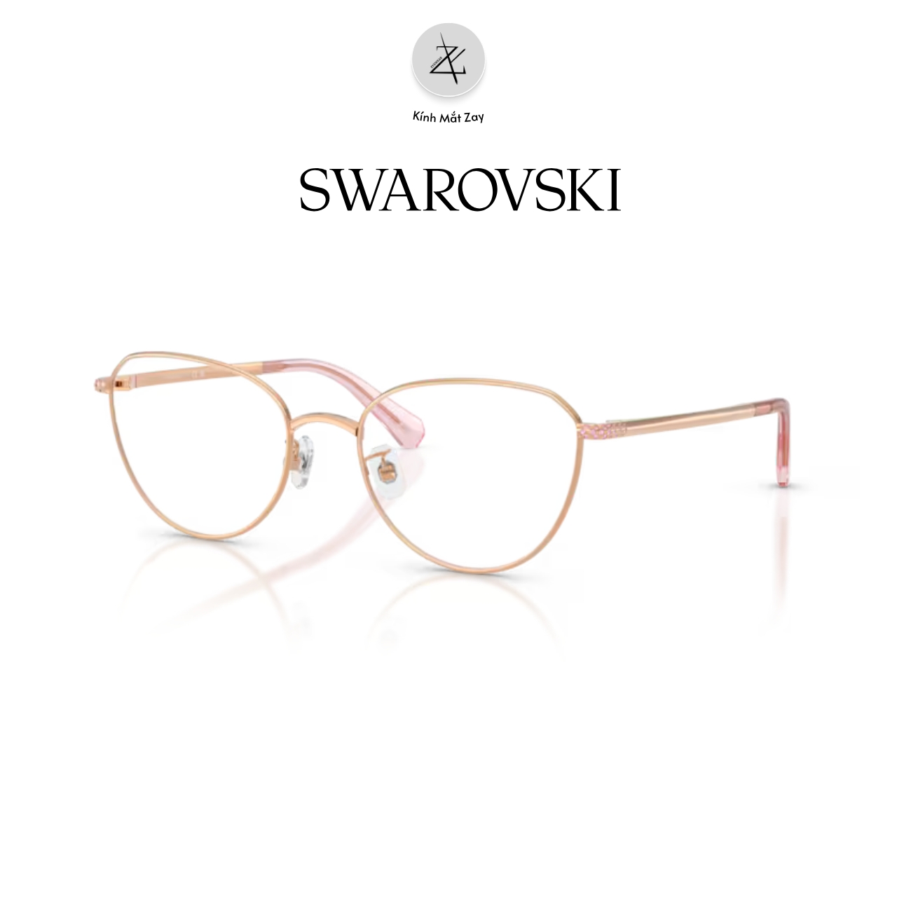  Gọng kính Swarovski 0SK1029D 4014 dáng mắt mèo kim loại chính hãng fullbox 