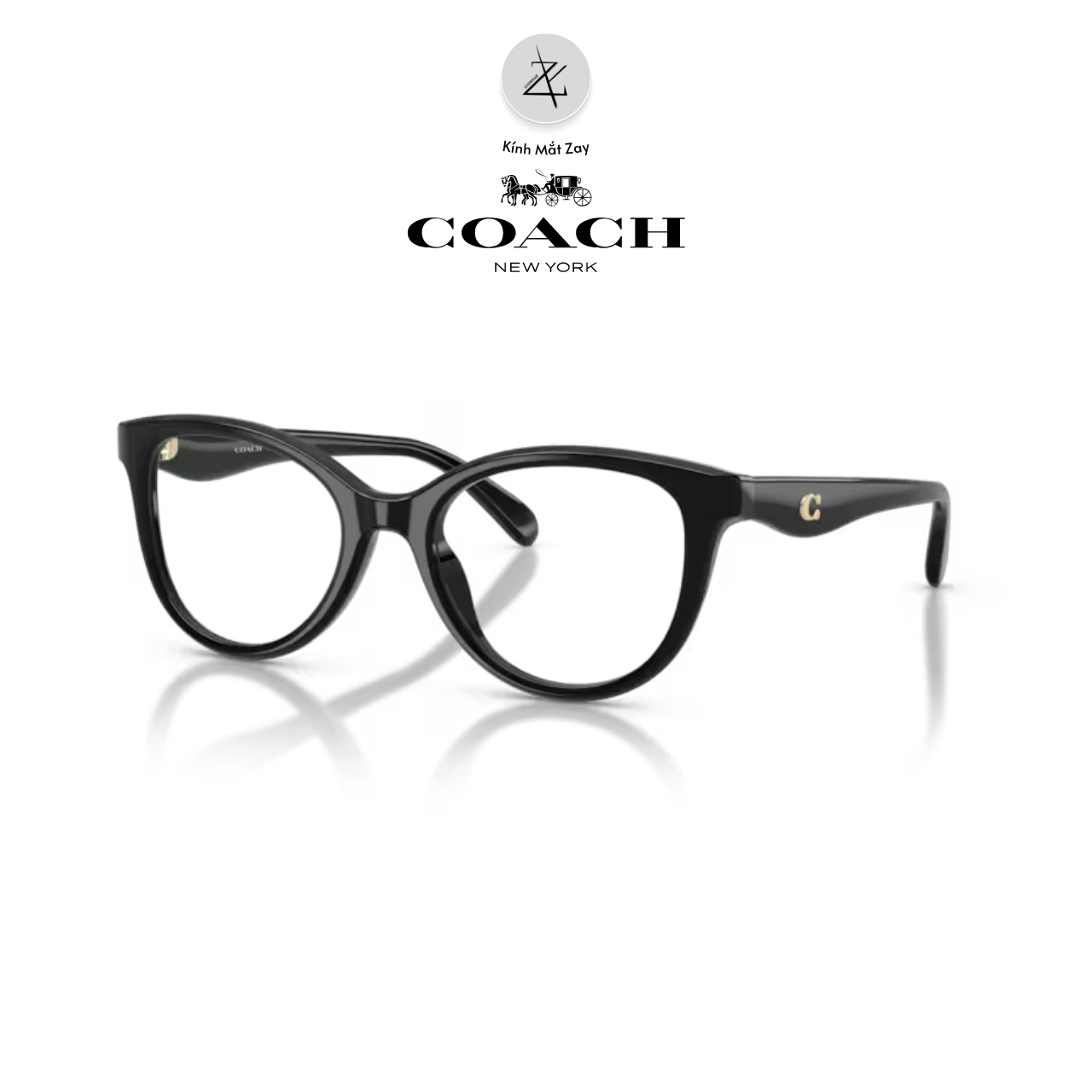  Gọng kính Coach 0HC6284F dáng mắt mèo nhựa Acetate chính hãng fullbox 