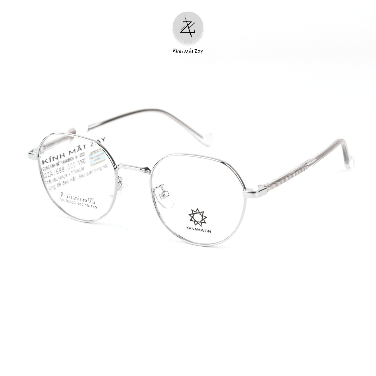  Gọng kính Kanamwon ML- 92020 dáng đa giác titanium chính hãng 