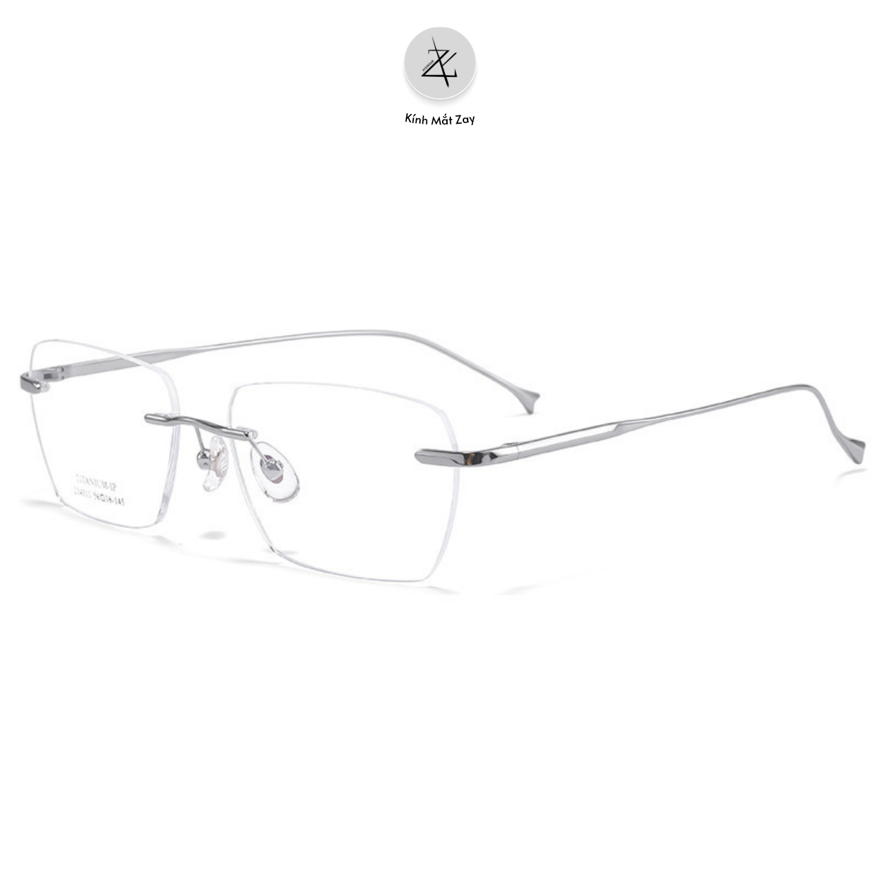  Gọng khoan không viền 234510 dáng đa giác titanium cao cấp 