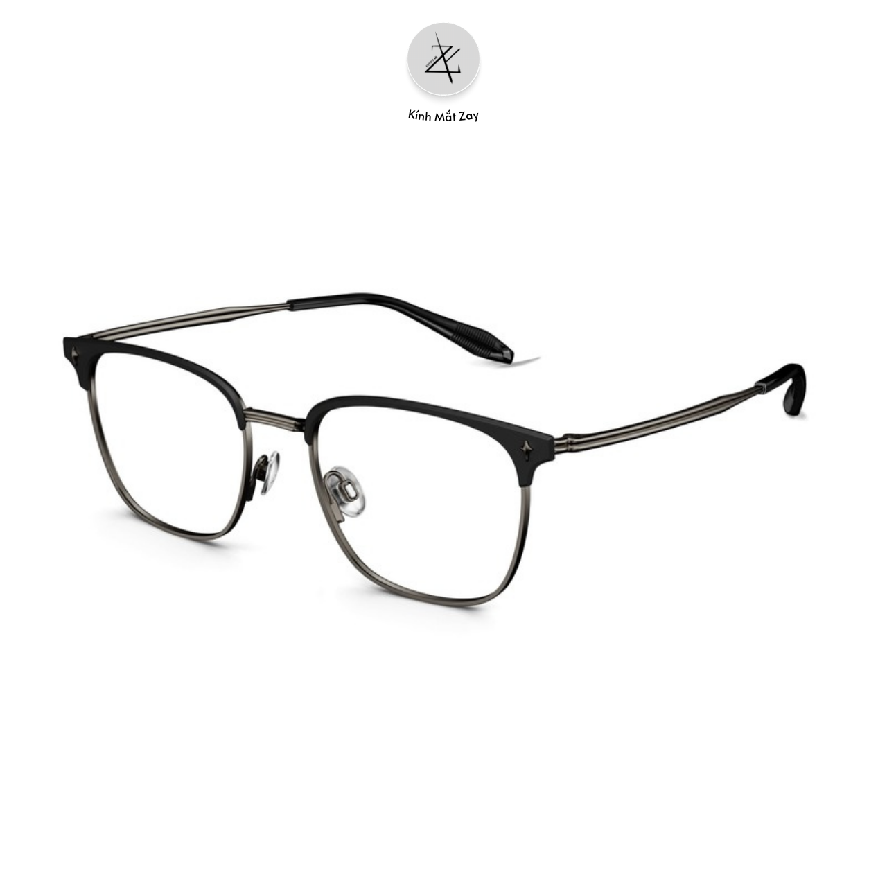  Gọng kính nửa khung Molsion MA7032 dáng vuông nhựa acetate & titanium chính hãng fullbox 
