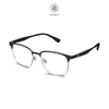 Gọng kính nửa khung Molsion MA7003 dáng vuông nhựa acetate & titanium chính hãng fullbox