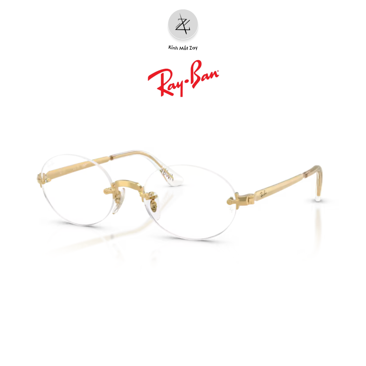  Gọng khoan không viền RayBan X ASAP Rocky 0RX3929 dáng oval kim loại chính hãng fullbox 