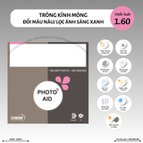  Tròng kính Đổi màu lọc ánh sáng xanh thế hệ mới Chemi Photo AID 1.60 1.67 ASP Hàn Quốc chính hãng 