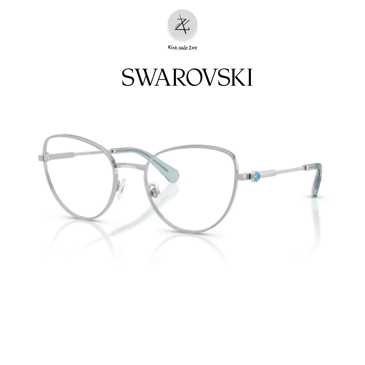  Gọng kính Swarovski 0SK1022 4020 dáng mắt mèo kim loại chính hãng fullbox 