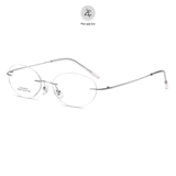  Gọng khoan không viền 9019 dáng oval titanium cao cấp 