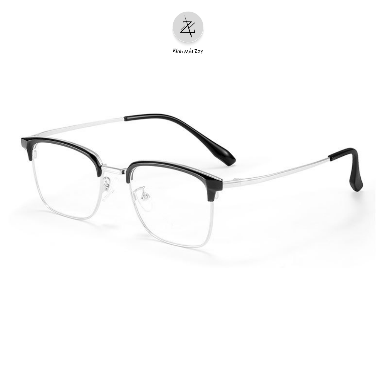  Gọng kính nửa khung 8096 dáng vuông titanium cao cấp 