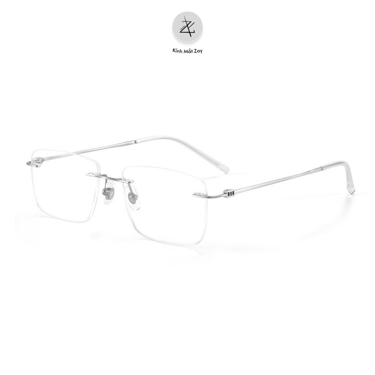  Gọng khoan không viền 6087 dáng vuông titanium cao cấp 