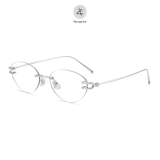  Gọng khoan không viền 9027 dáng oval titanium cao cấp 