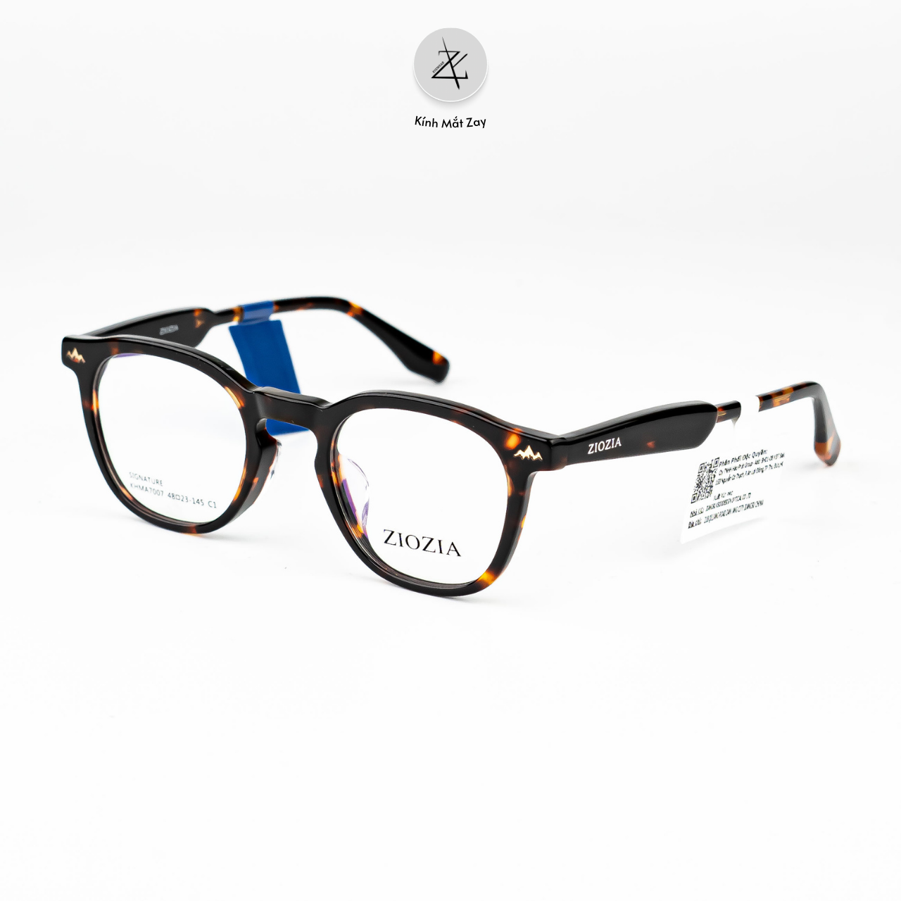  Gọng kính Ziozia KHMA7007 dáng vuông nhựa acetate fullbox chính hãng 