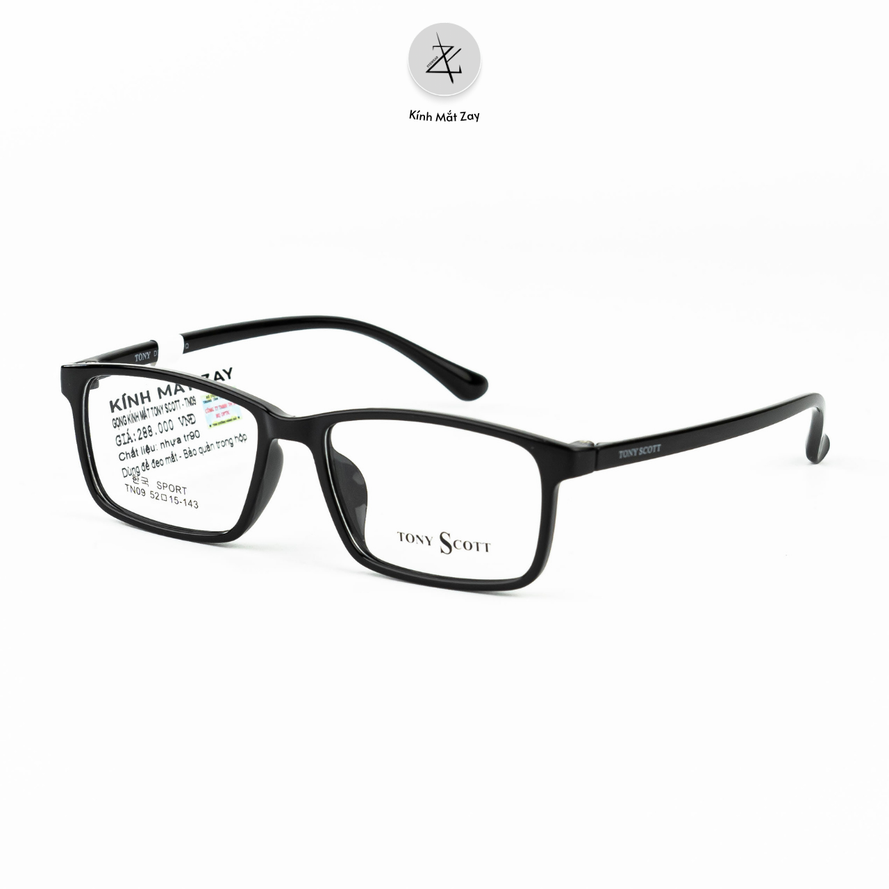  Gọng kính Tony Scott TN09 dáng chữ nhật nhựa TR90 dẻo fullbox chính hãng 