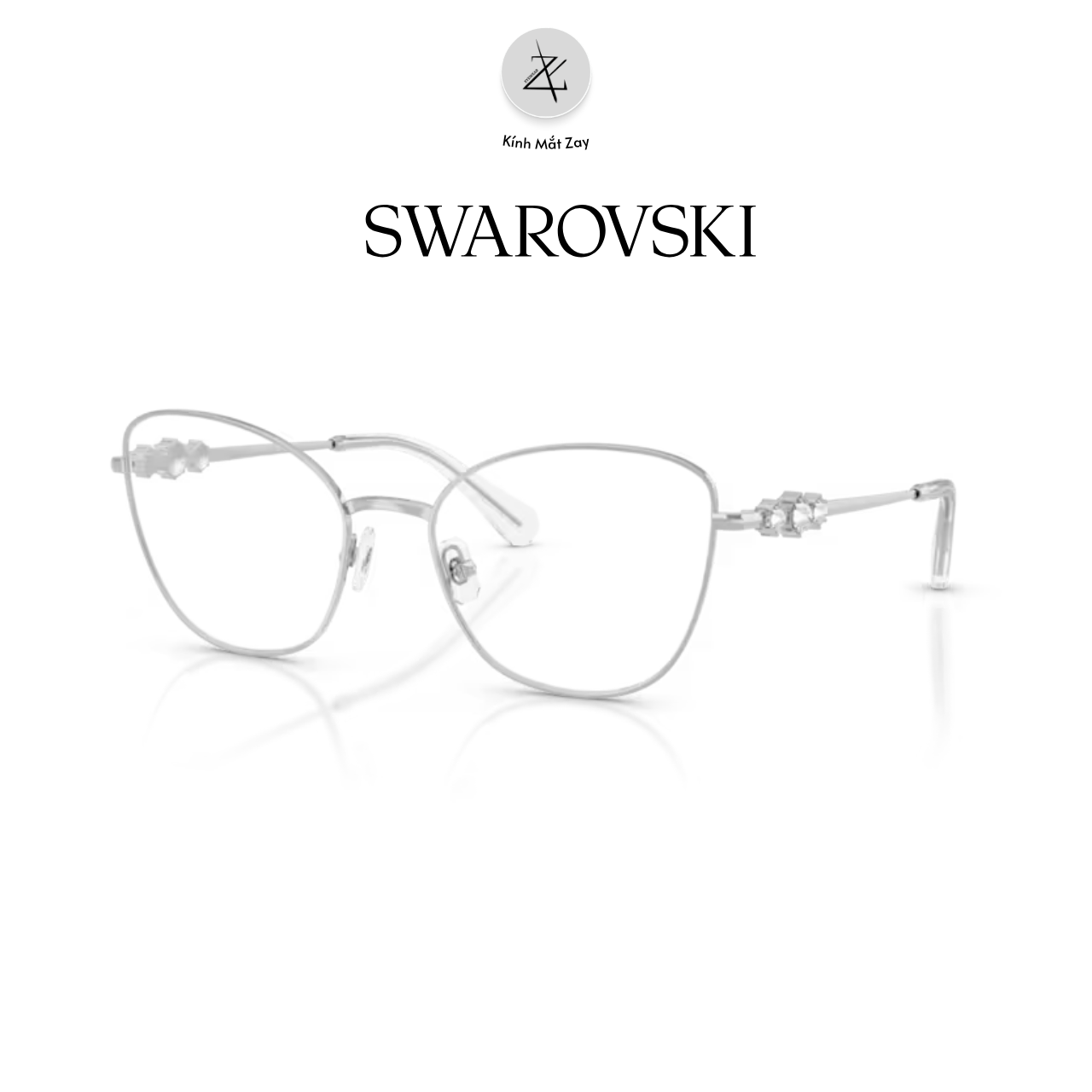  Gọng kính Swarovski 0SK1034 4001 dáng mắt mèo kim loại chính hãng fullbox 