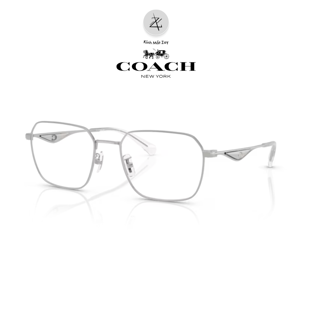  Gọng kính Coach 0HC5186 dáng đa giác kim loại chính hãng fullbox 