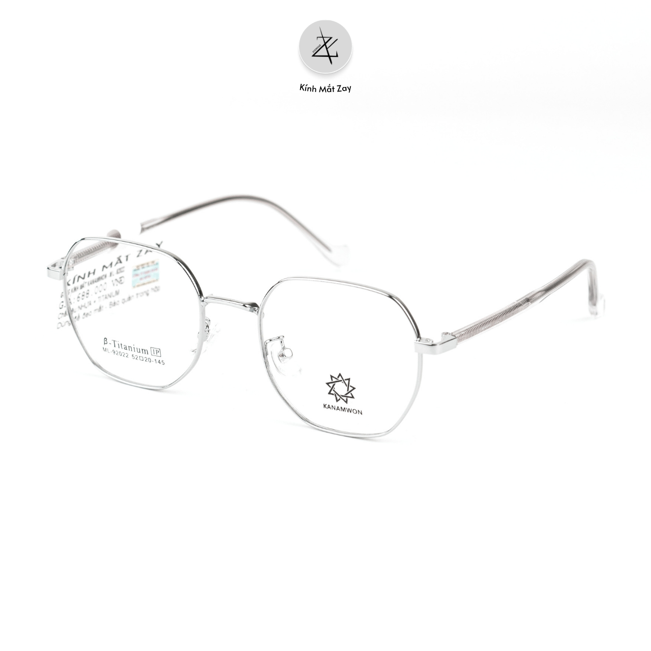  Gọng kính Kanamwon ML- 92022 dáng đa giác titanium chính hãng 