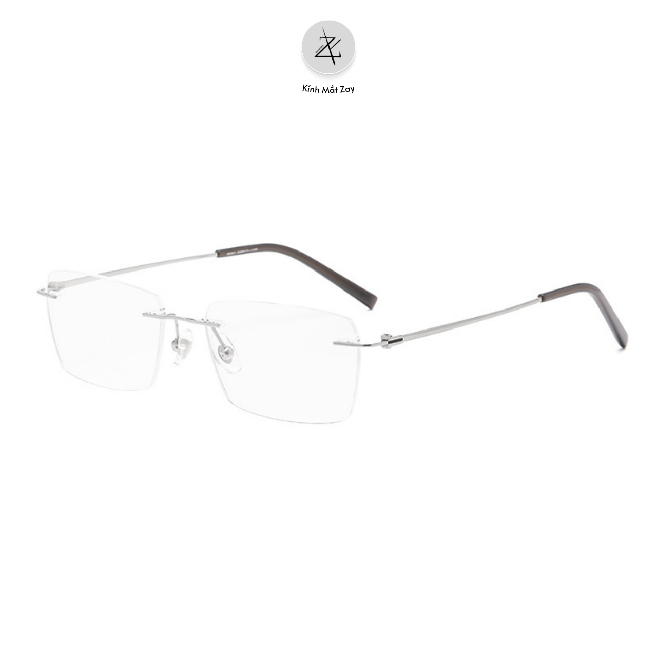  Gọng khoan không viền 6091 dáng vuông titanium cao cấp 