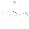 Gọng khoan không viền 6091 dáng đa giác titanium cao cấp