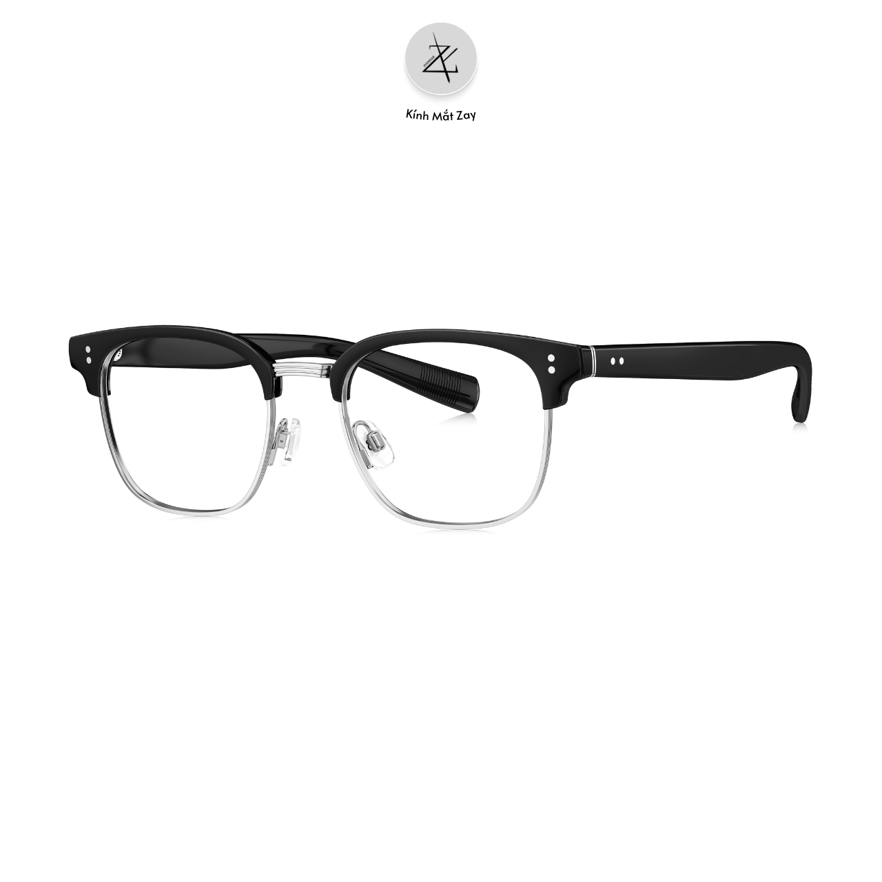  Gọng kính nửa khung Bolon BJ6186 dáng vuông nhựa acetate & titanium chính hãng fullbox 