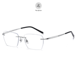  Gọng khoan không viền 5019 dáng đa giác titanium cao cấp 