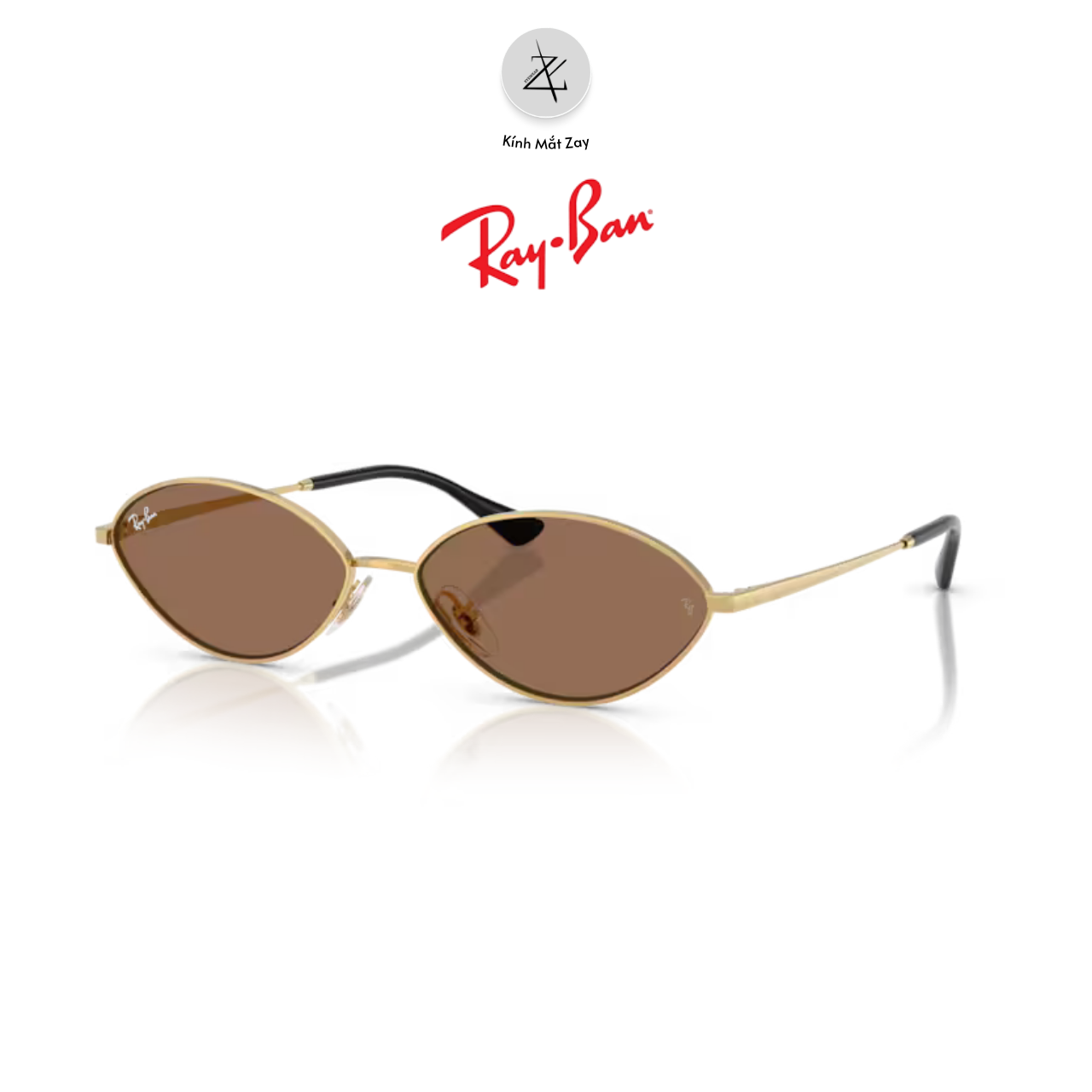  Kính mát RayBan Kai 0RB3757 dáng oval kim loại chính hãng fullbox 