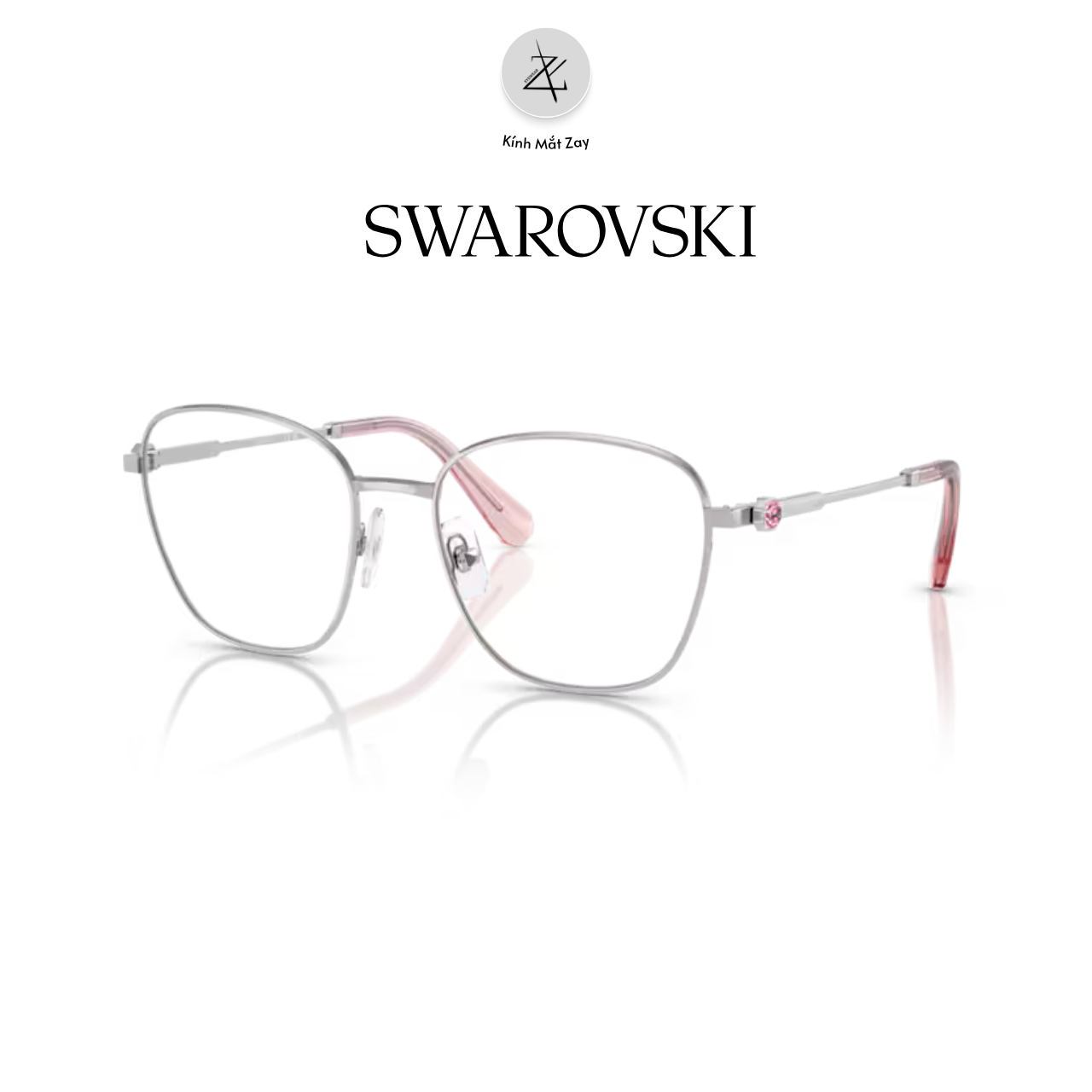  Gọng kính Swarovski 0SK1019 4001 dáng vuông kim loại chính hãng fullbox 