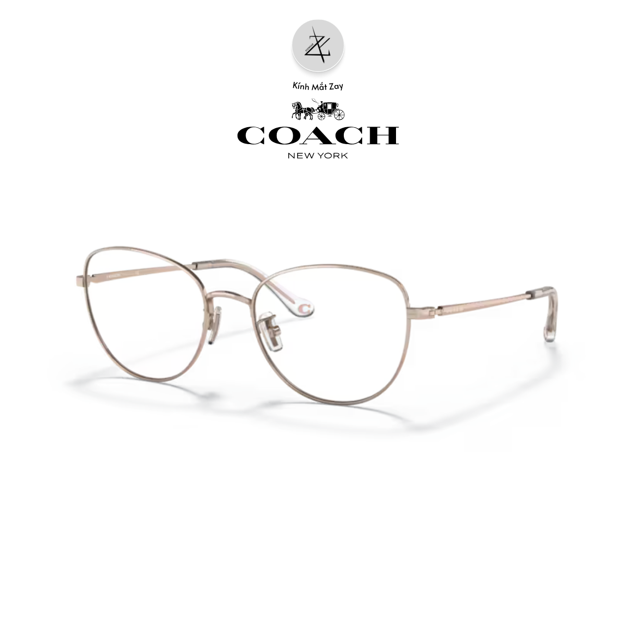  Gọng kính Coach 0HC5137 dáng mắt mèo kim loại chính hãng fullbox 