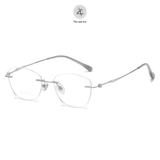 Gọng khoan không viền 6020 dáng mắt mèo titanium cao cấp
