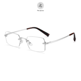  Gọng khoan không viền 9036 dáng chữ nhật titanium cao cấp 
