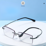  Gọng khoan không viền 69053-99 dáng chữ nhật titanium dẻo cao cấp 