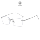 Gọng khoan không viền 69069 dáng đa giác titanium cao cấp