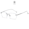 Gọng khoan không viền 69069 dáng đa giác titanium cao cấp