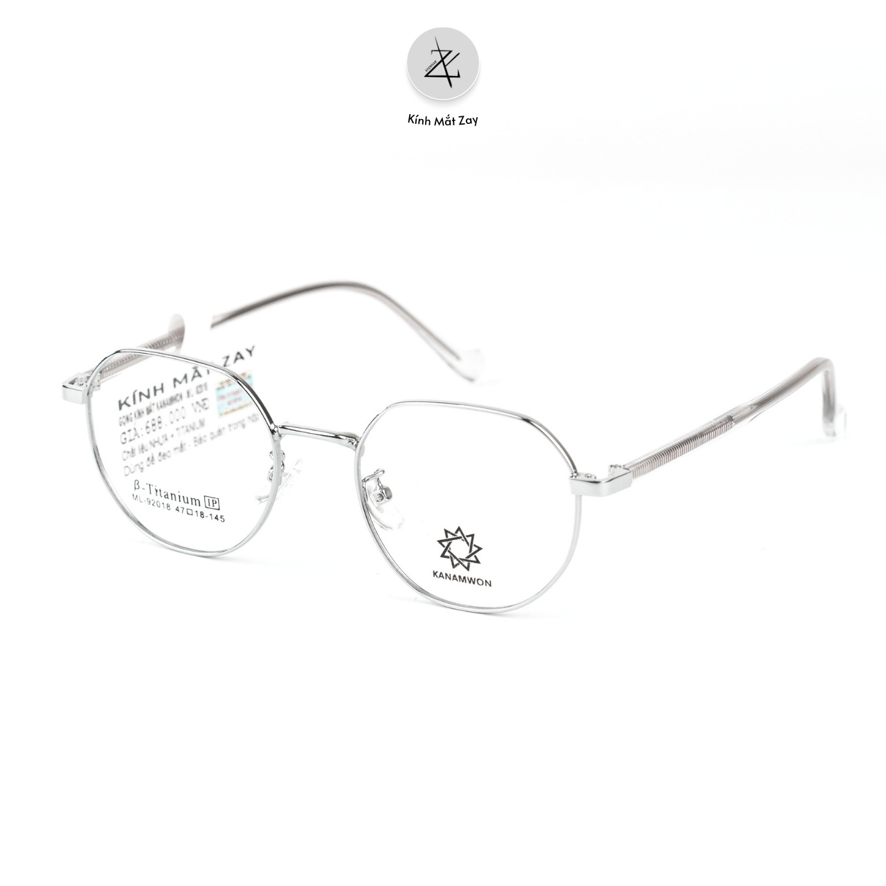  Gọng kính Kanamwon ML- 92018 dáng đa giác titanium chính hãng 