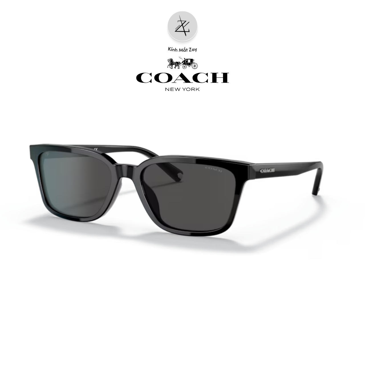  Kính mát Coach 0HC8328U dáng vuông nhựa Acetate chính hãng fullbox 