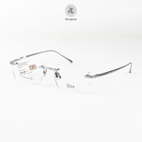 Gọng khoan không viền Dox 8501 dáng chữ nhật Titanium chính hãng