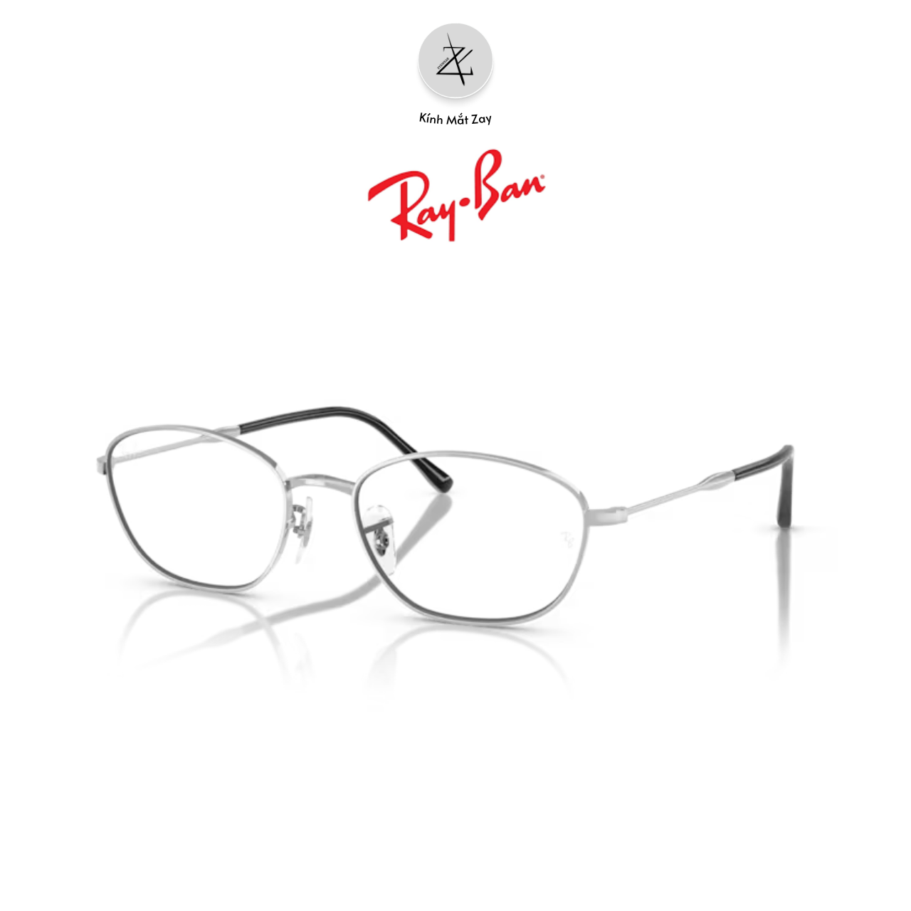  Gọng kính RayBan 0RX3749V dáng oval kim loại chính hãng fullbox 