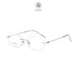  Gọng khoan không viền 9006 dáng đa giác titanium cao cấp 