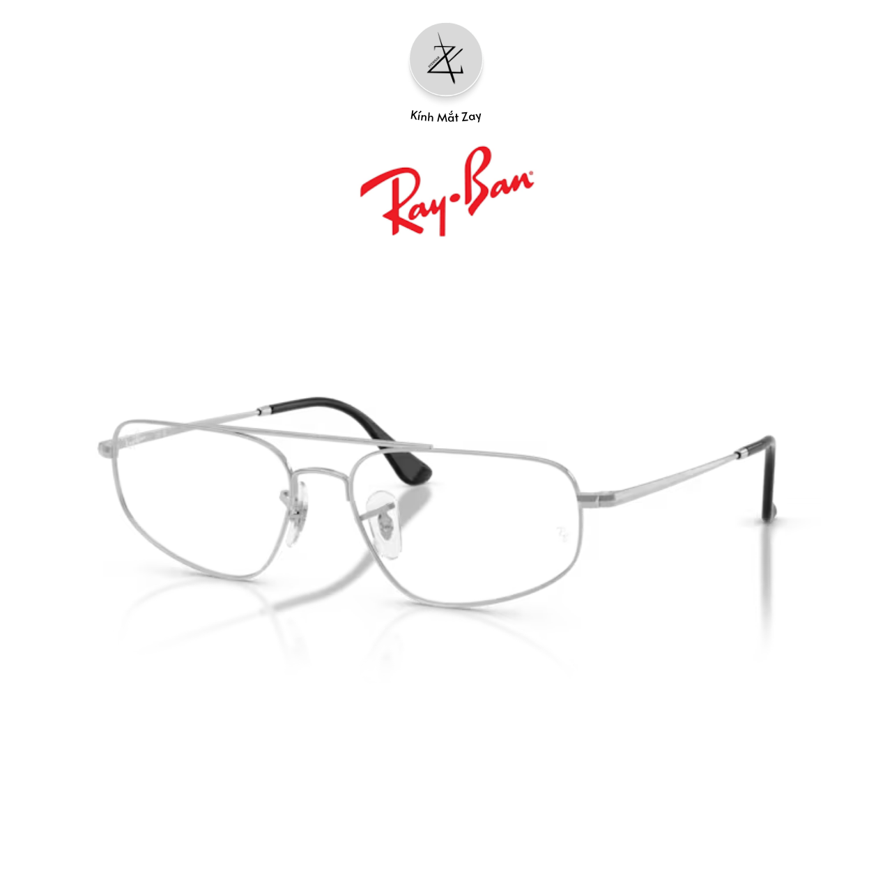  Gọng kính RayBan 0RX6550 dáng phi công kim loại chính hãng fullbox 
