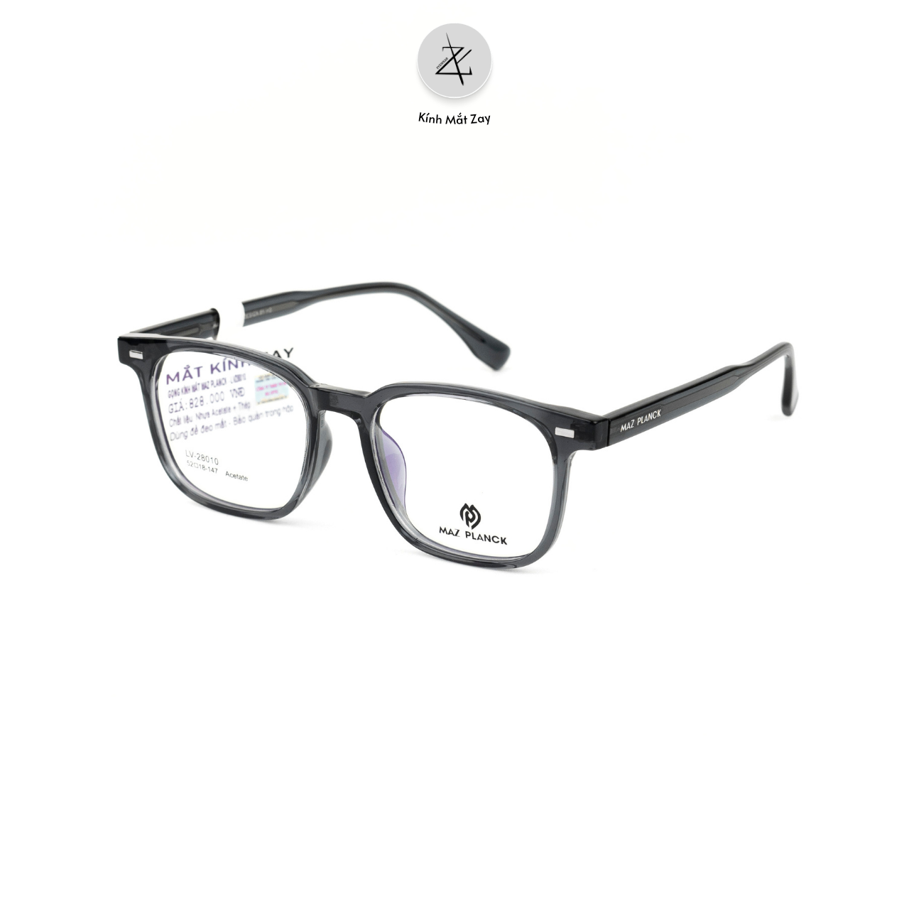  Gọng kính MAZ PLANCK LV28010 dáng vuông nhựa acetate chính hãng 