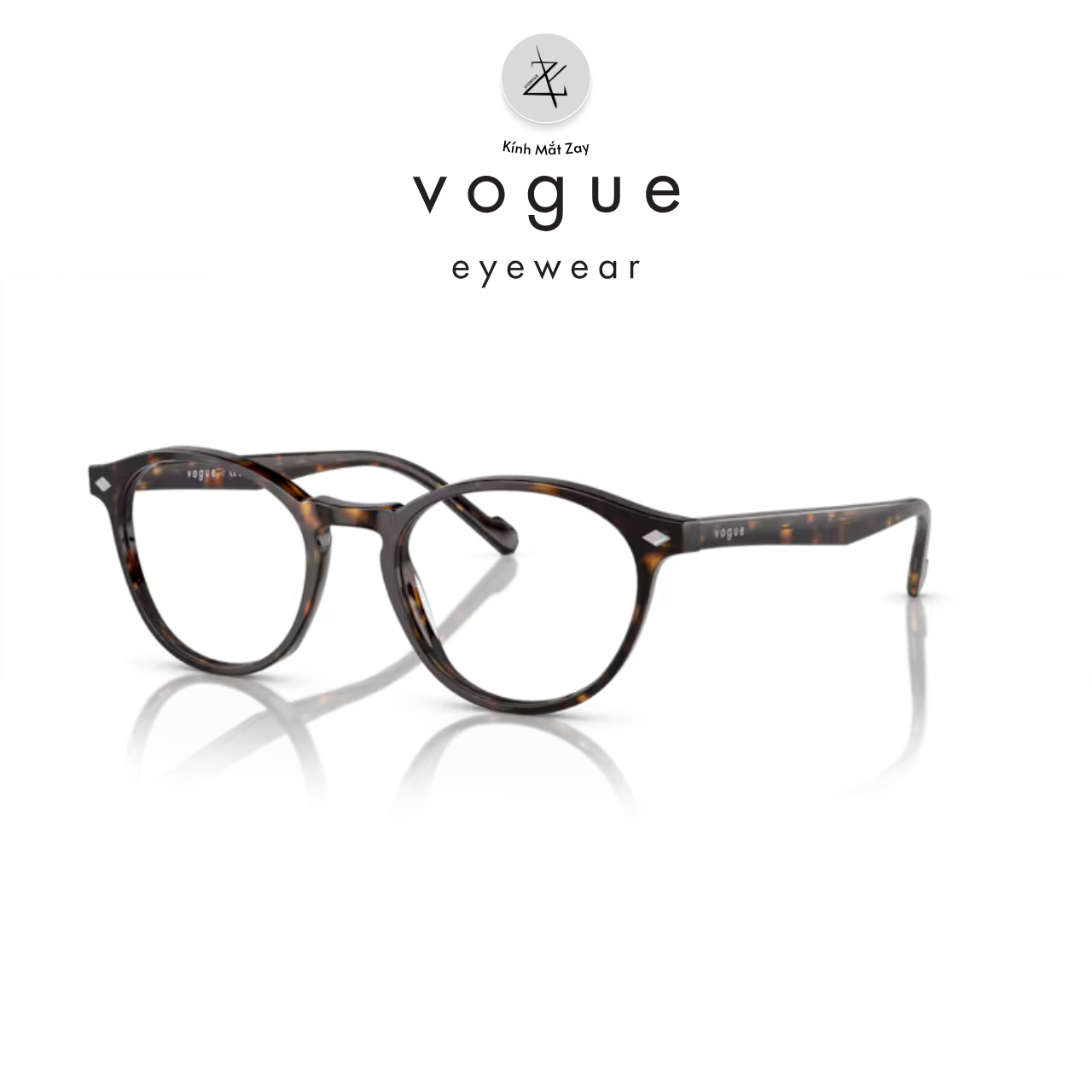  Gọng kính Vogue 0VO5326 dáng tròn nhựa Acetate chính hãng fullbox 