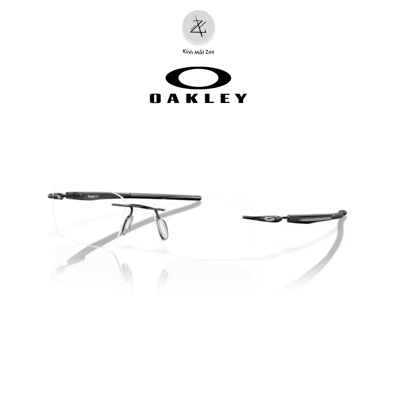  Gọng khoan không viền Oakley Gauge 3.1 0OX5126 dáng chữ nhật Titanium chính hãng fullbox 