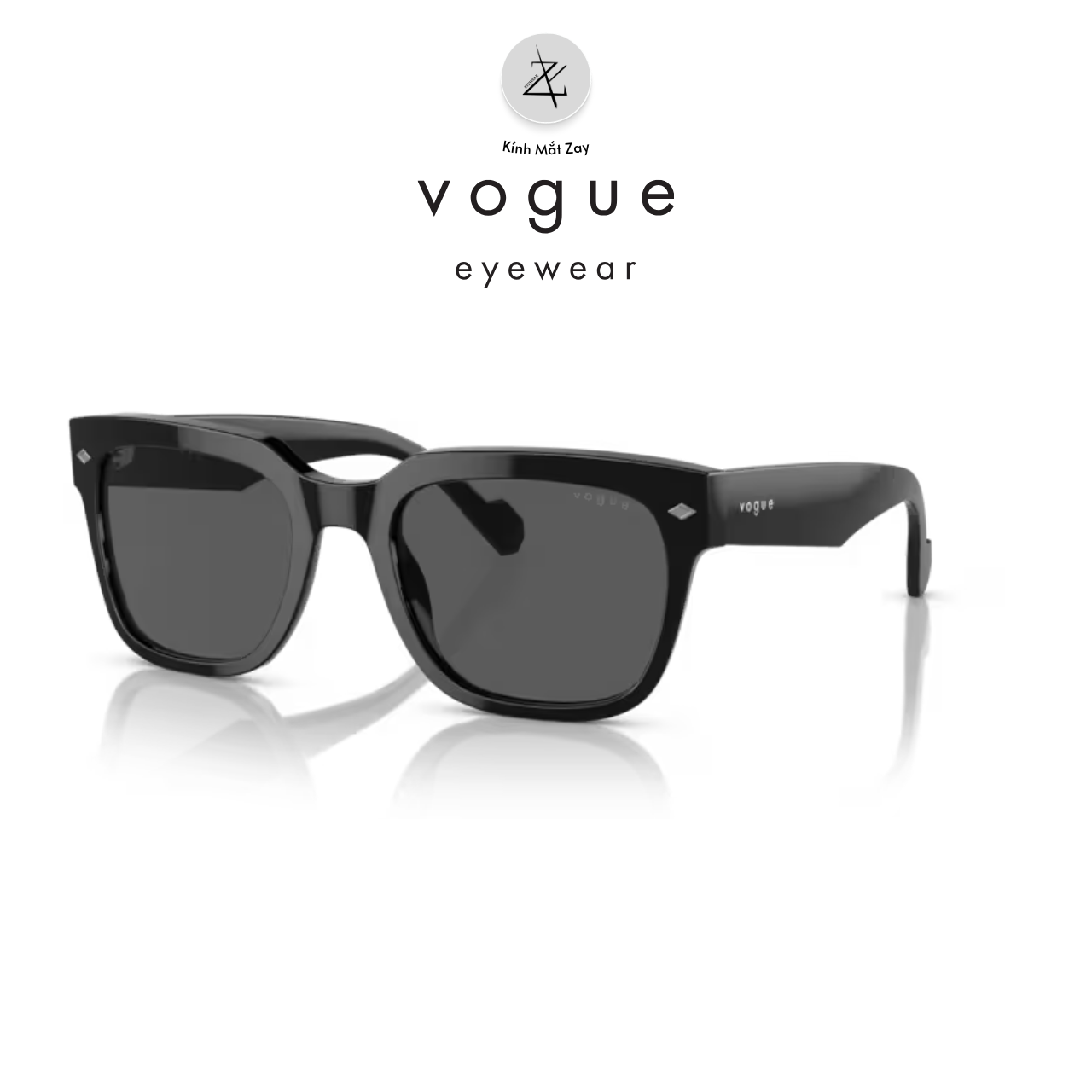  Kính mát Vogue 0VO5490S dáng vuông nhựa Acetate chính hãng fullbox 