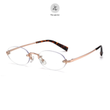  Gọng khoan không viền 9026 dáng oval titanium cao cấp 