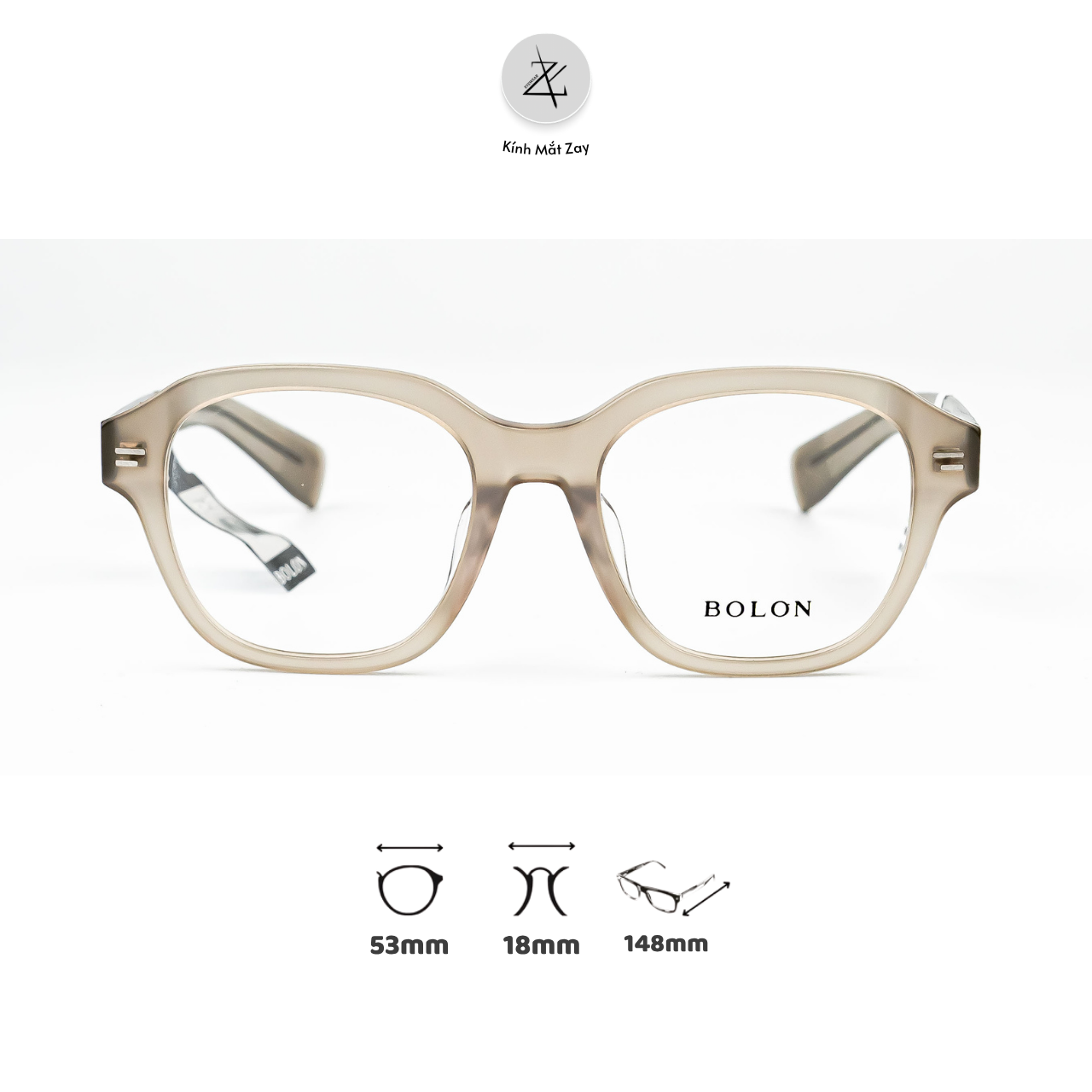  Gọng kính Bolon BJ3201 dáng vuông nhựa acetate chính hãng fullbox 