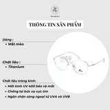  Gọng kính AkiraZenshi 33023 dáng mắt mèo Titanium chính hãng 