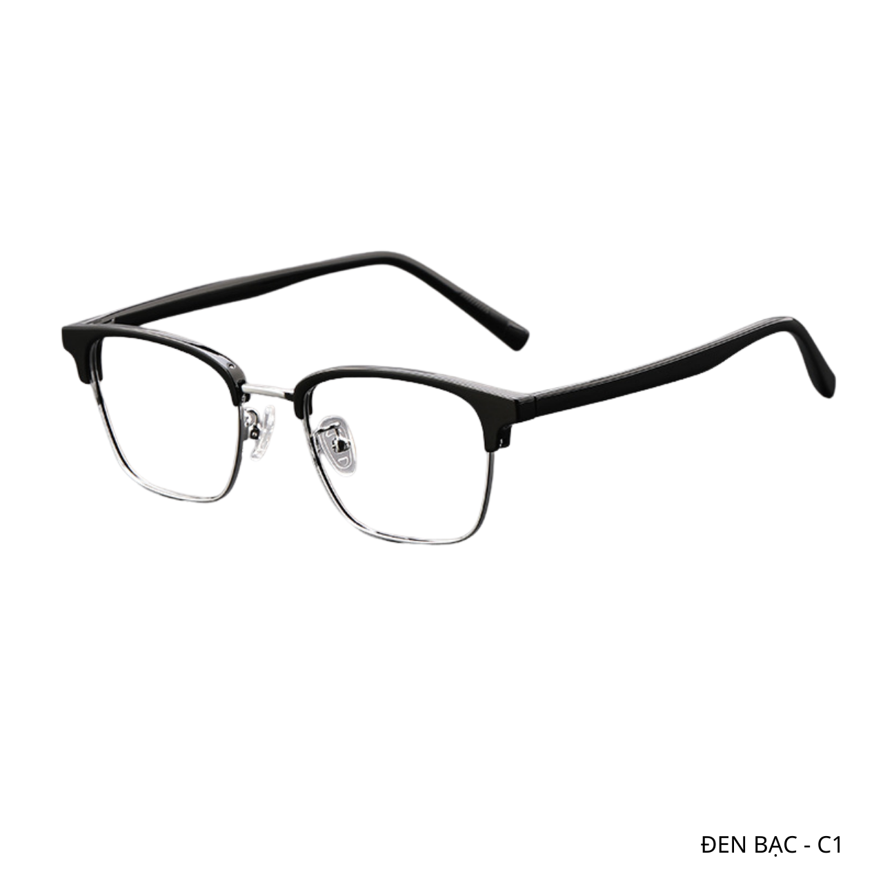  Gọng kính nửa khung 8902 dáng vuông nhựa & titanium cao cấp 