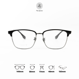  Gọng kính Zay Eyewear T 18320 dáng vuông nửa khung Titanium phong cách Hàn Quốc 
