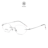  Gọng khoan không viền MY9017 dáng oval titanium cao cấp 