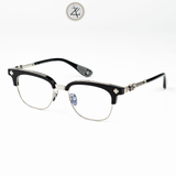  Gọng kính nửa khung Chrome Hearts Bonennoisseur II bạc 925 dáng vuông cao cấp fullbox 