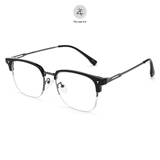  Gọng kính xẻ cước D8063 dáng vuông nữa khung Titanium cao cấp 