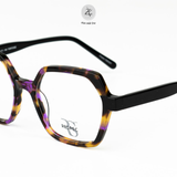  Gọng kính Zay Eyewear Tortoise dáng đa giác nhựa acetate phong cách Hàn Quốc 